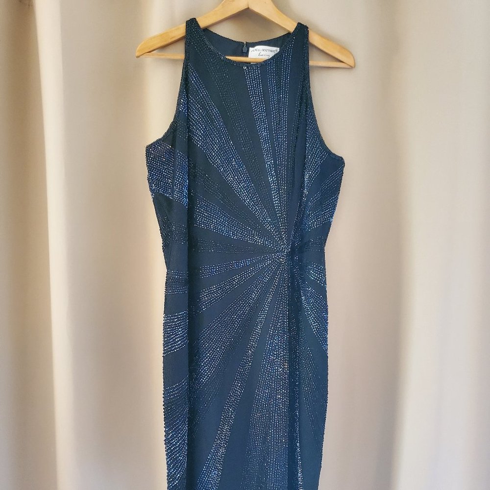 Adrianna Papell Boutique Gorgeous Little Black Dress w/Graphical Beading